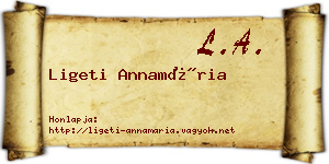 Ligeti Annamária névjegykártya